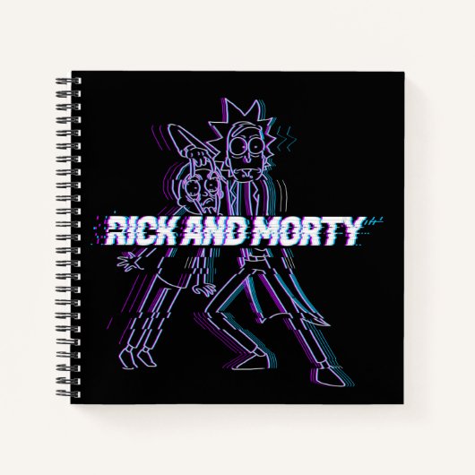RICK UND MORTY™ | Glitched Rick and Morty Notizblock (Vorderseite)