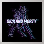 RICK UND MORTY™ | Glitched Rick and Morty Poster (Vorne)