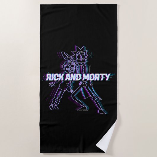 RICK UND MORTY™ | Glitched Rick and Morty Strandtuch (Vorderseite)