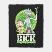 RICK UND MORTY™ | Grüner Splash Fleecedecke (Vorderseite)