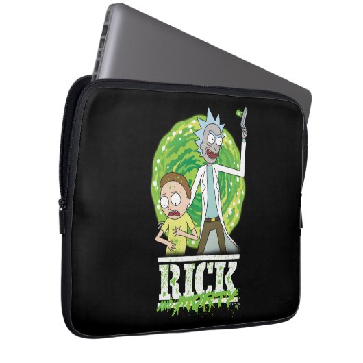 RICK UND MORTY™ | Grüner Splash Laptopschutzhülle (Vorne Rechts)