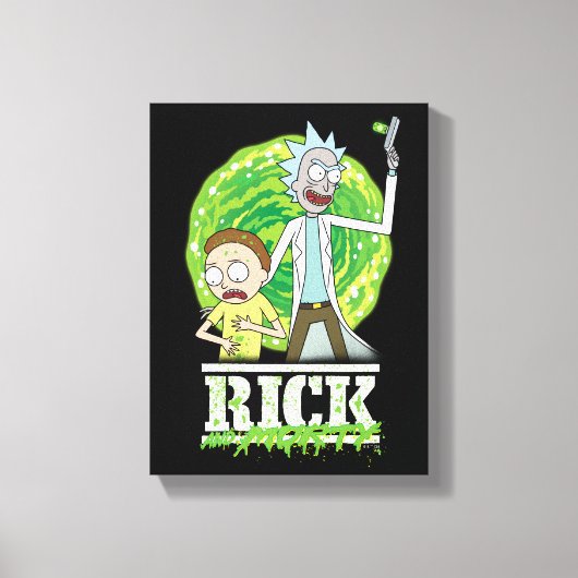 RICK UND MORTY™ | Grüner Splash Leinwanddruck (Vorderseite)