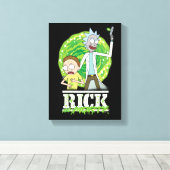RICK UND MORTY™ | Grüner Splash Leinwanddruck (Insitu (Holzboden))
