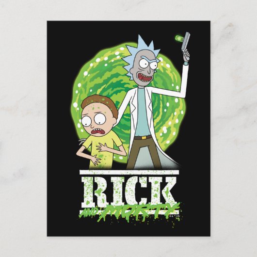 RICK UND MORTY™ | Grüner Splash Postkarte (Vorderseite)
