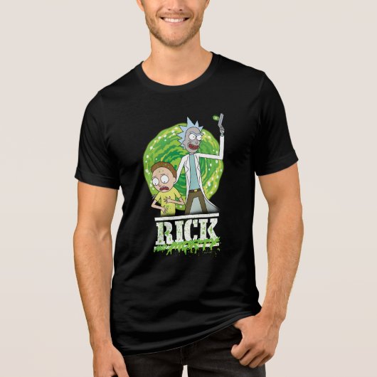 RICK UND MORTY™ | Grüner Splash Tri-Blend Shirt (Vorderseite)