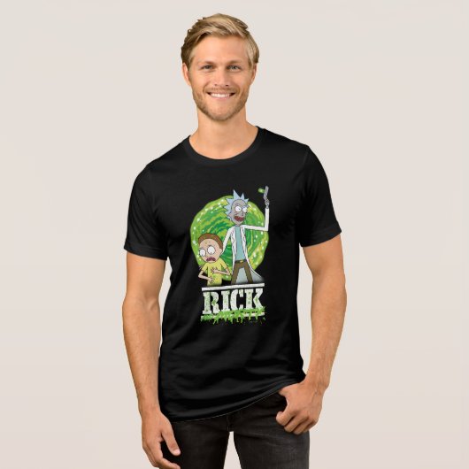 RICK UND MORTY™ | Grüner Splash Tri-Blend Shirt (Vorderseite voll)