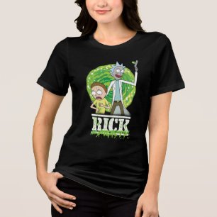 RICK UND MORTY™   Grüner Splash Tri-Blend Shirt
