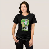 RICK UND MORTY™ | Grüner Splash Tri-Blend Shirt (Vorderseite voll)