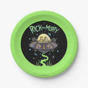 RICK UND MORTY™   Illustriert Space Flight Graph Pappteller
