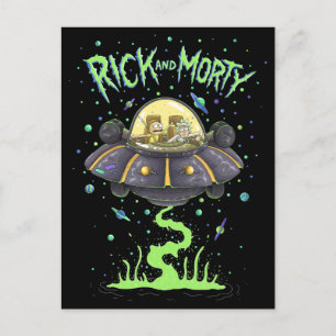 RICK UND MORTY™   Illustriert Space Flight Graphic Einladungspostkarte