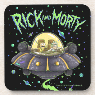 RICK UND MORTY™   Illustriert Space Flight Graphic Getränkeuntersetzer