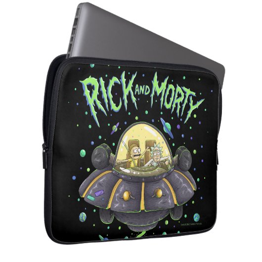 RICK UND MORTY™ | Illustriert Space Flight Graphic Laptopschutzhülle (Vorne Rechts)