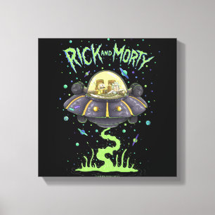 RICK UND MORTY™   Illustriert Space Flight Graphic Leinwanddruck