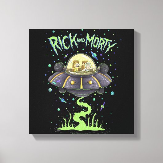 RICK UND MORTY™ | Illustriert Space Flight Graphic Leinwanddruck (Vorderseite)