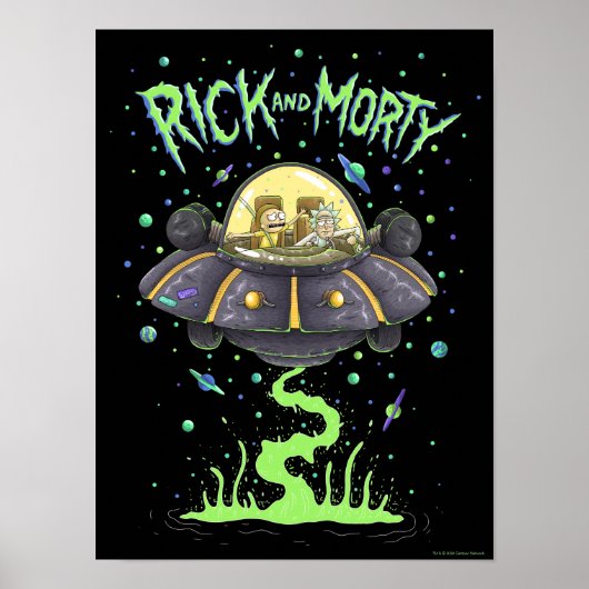RICK UND MORTY™ | Illustriert Space Flight Graphic Poster (Vorne)