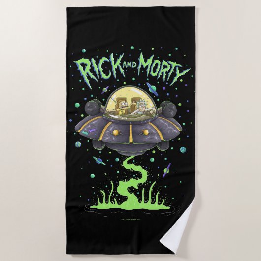 RICK UND MORTY™ | Illustriert Space Flight Graphic Strandtuch (Vorderseite)