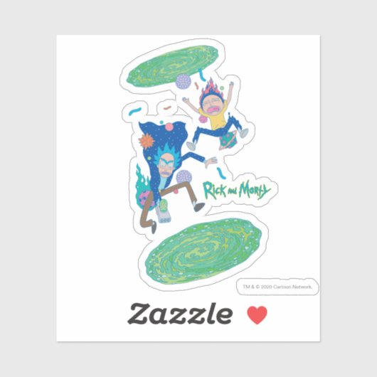 RICK UND MORTY™ | Infizierter Portal-Jump Aufkleber (Blatt)