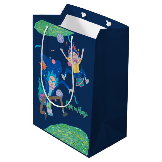 RICK UND MORTY™ | Infizierter Portal-Jump Mittlere Geschenktüte (Rückseite Schrägansicht)