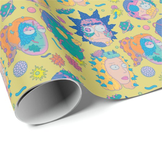 RICK UND MORTY™ | Infiziertes Smith-Familienmuster Geschenkpapier (Rolleneckpunkt)