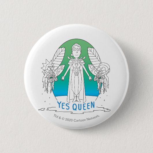RICK UND MORTY™ | Ja Queen Button (Vorderseite)