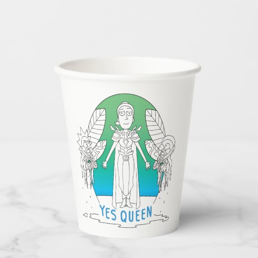 RICK UND MORTY™ | Ja Queen Pappbecher (Vorderseite)