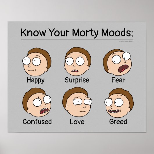 RICK UND MORTY™ | Morty's Moods Poster (Vorne)