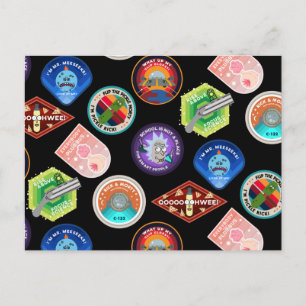 RICK UND MORTY™   Muster für Außenraummuster Einladungspostkarte