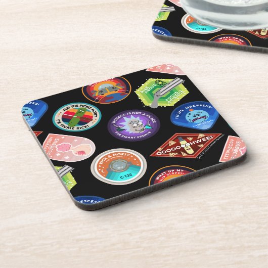 RICK UND MORTY™ | Muster für Außenraummuster Getränkeuntersetzer (Linke Seite)