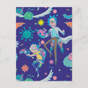 RICK UND MORTY™   Muster infizierter Zellen Einladungspostkarte