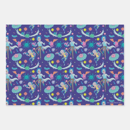 RICK UND MORTY™ | Muster infizierter Zellen Geschenkpapier Set (Vorderseite 2)