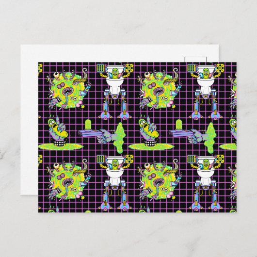 RICK UND MORTY™ | Pickle Rick Portal Muster Einladungspostkarte (Vorne/Hinten)