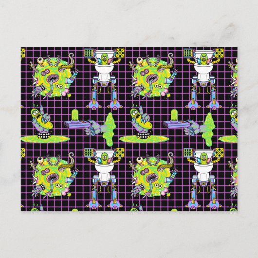 RICK UND MORTY™ | Pickle Rick Portal Muster Einladungspostkarte (Vorderseite)