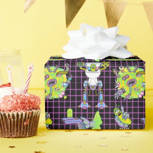 RICK UND MORTY™ | Pickle Rick Portal Muster Geschenkpapier (Geburtstagsparty)