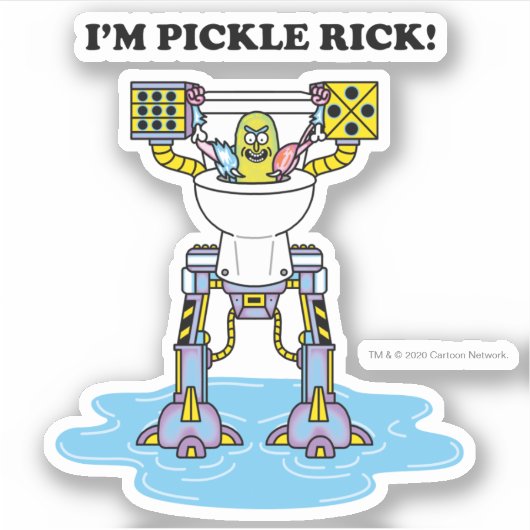 RICK UND MORTY™ | Pickle Rick Toilet Mech Aufkleber (Vorderseite)