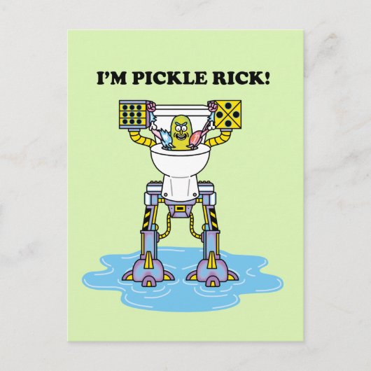 RICK UND MORTY™ | Pickle Rick Toilet Mech Einladungspostkarte (Vorderseite)