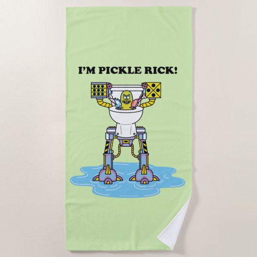 RICK UND MORTY™ | Pickle Rick Toilet Mech Strandtuch (Vorderseite)