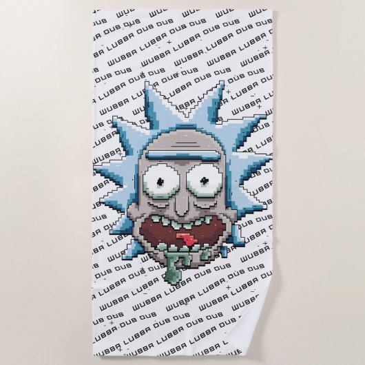 RICK UND MORTY™ | Pixel Vers Rick Drooling Head Strandtuch (Vorderseite)