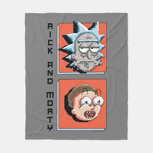 RICK UND MORTY™ | Pixel-Versch-Panel-Grafik Fleecedecke (Vorderseite)