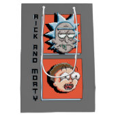 RICK UND MORTY™ | Pixel-Versch-Panel-Grafik Mittlere Geschenktüte (Rückseite)