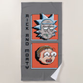 RICK UND MORTY™ | Pixel-Versch-Panel-Grafik Strandtuch (Vorderseite)