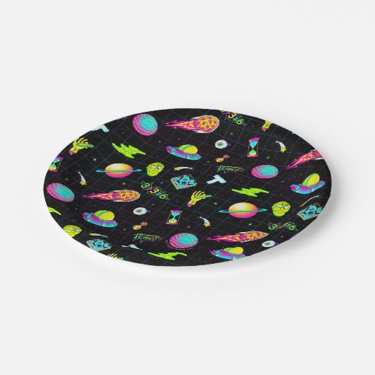 RICK UND MORTY™ | Psychedelische Saison 3 Muster Pappteller (Schrägansicht)