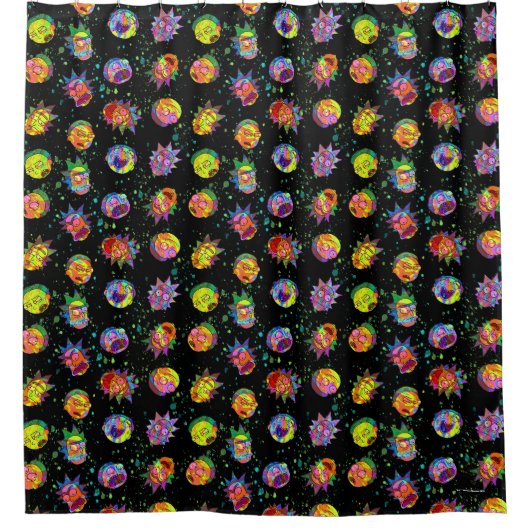 RICK UND MORTY™ | Psychedelisches Muster Duschvorhang (Vorderseite)