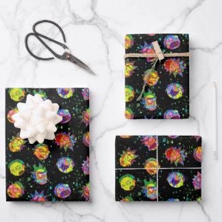 RICK UND MORTY™ | Psychedelisches Muster Geschenkpapier Set
