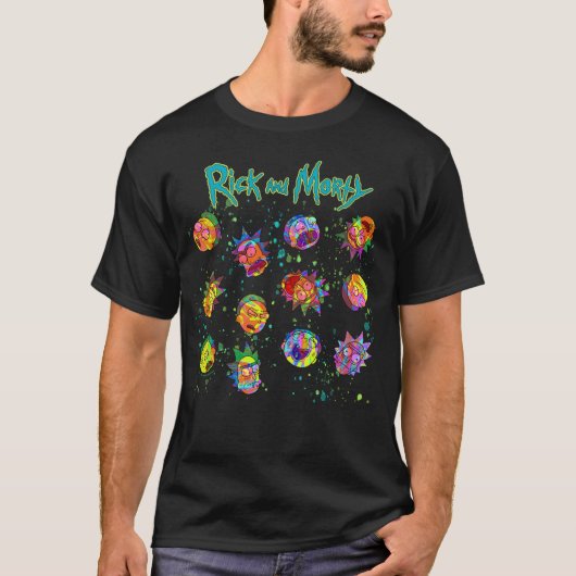 RICK UND MORTY™ | Psychedelisches Muster T-Shirt (Vorderseite)
