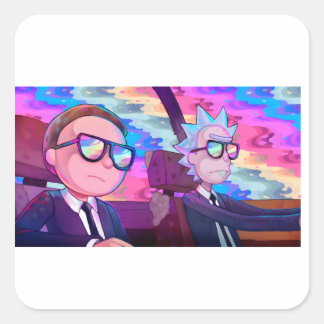 Rick und Morty Quadratischer Aufkleber