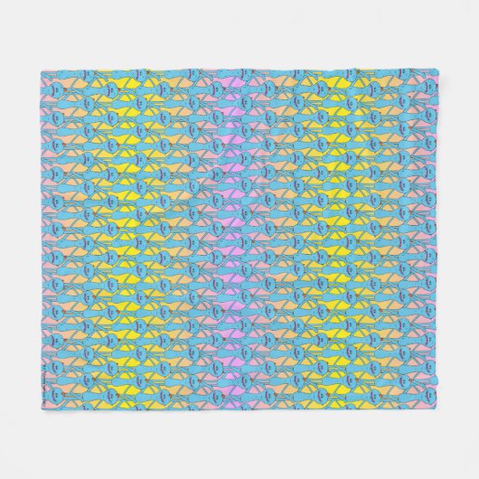 RICK UND MORTY™ | Rainbow Herr Meeseeks Pattern Fleecedecke (Vorderseite (Horizontal))