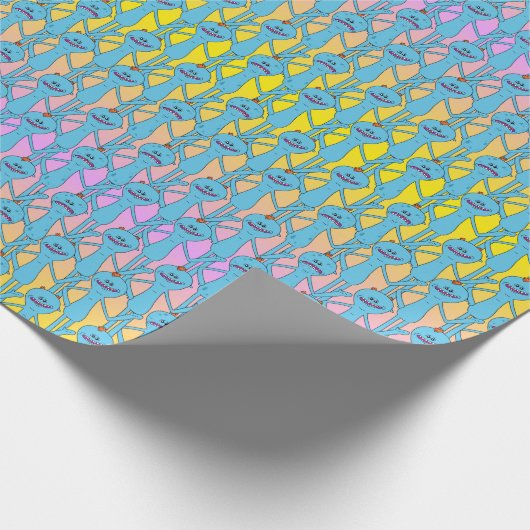 RICK UND MORTY™ | Rainbow Herr Meeseeks Pattern Geschenkpapier (Ecke)