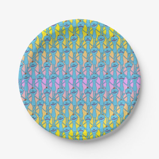 RICK UND MORTY™ | Rainbow Herr Meeseeks Pattern Pappteller (Vorderseite)