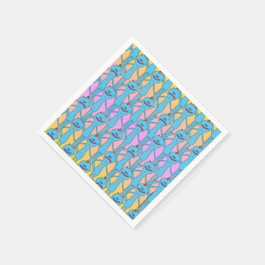 RICK UND MORTY™ | Rainbow Herr Meeseeks Pattern Serviette (Ecke)
