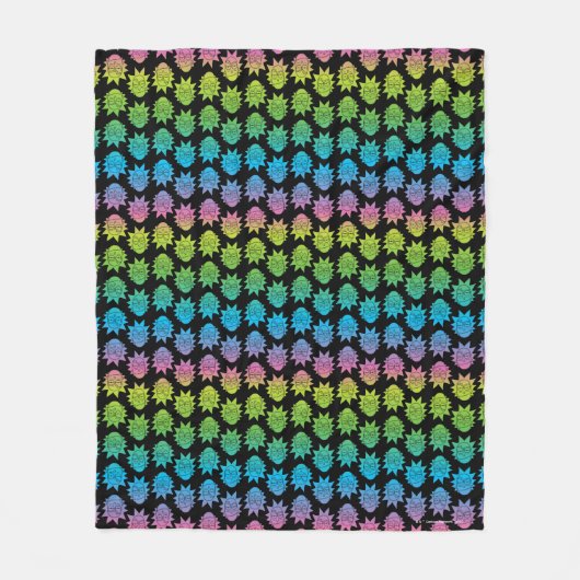 RICK UND MORTY™ | Rainbow Rick Head Fleecedecke (Vorderseite)